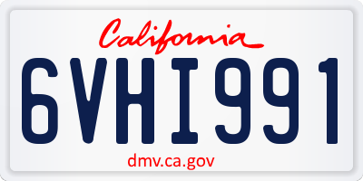 CA license plate 6VHI991