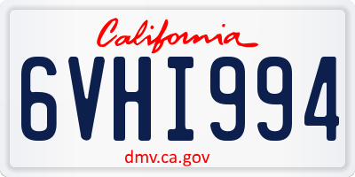 CA license plate 6VHI994