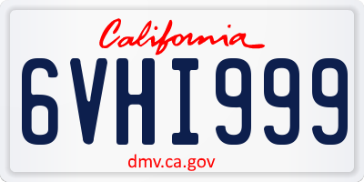 CA license plate 6VHI999