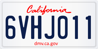 CA license plate 6VHJ011