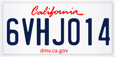 CA license plate 6VHJ014