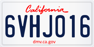 CA license plate 6VHJ016