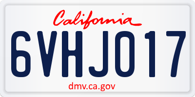 CA license plate 6VHJ017
