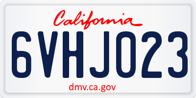 CA license plate 6VHJ023