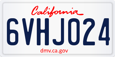 CA license plate 6VHJ024