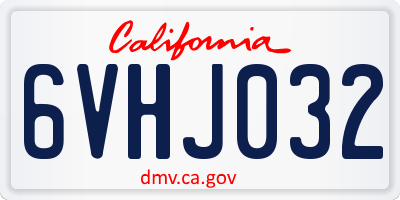 CA license plate 6VHJ032