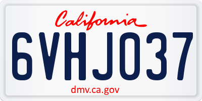 CA license plate 6VHJ037
