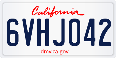 CA license plate 6VHJ042