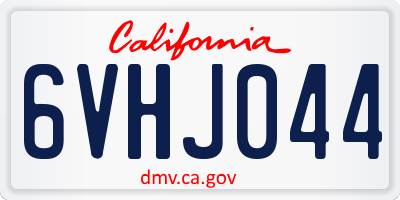 CA license plate 6VHJ044