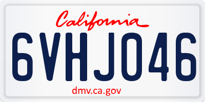 CA license plate 6VHJ046