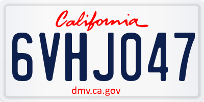 CA license plate 6VHJ047
