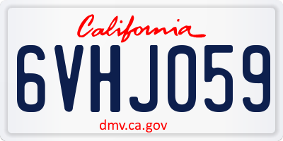 CA license plate 6VHJ059