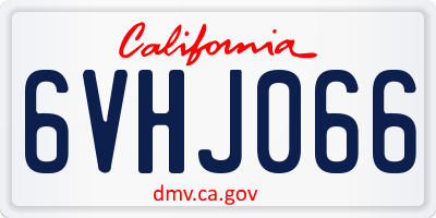 CA license plate 6VHJ066