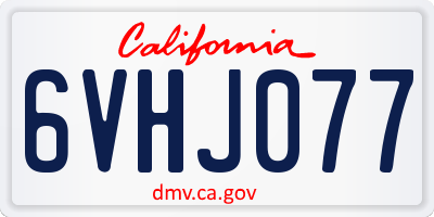 CA license plate 6VHJ077
