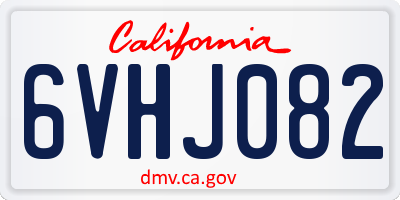 CA license plate 6VHJ082