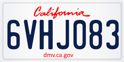 CA license plate 6VHJ083