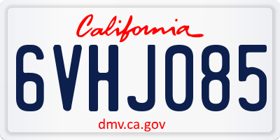 CA license plate 6VHJ085