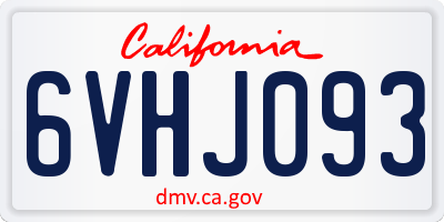 CA license plate 6VHJ093