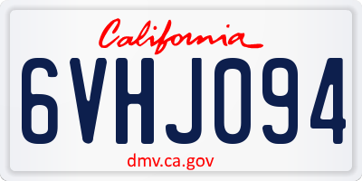 CA license plate 6VHJ094
