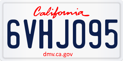 CA license plate 6VHJ095