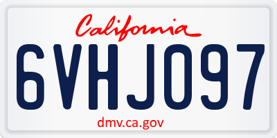 CA license plate 6VHJ097