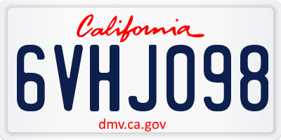 CA license plate 6VHJ098