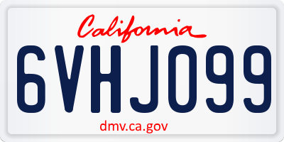 CA license plate 6VHJ099
