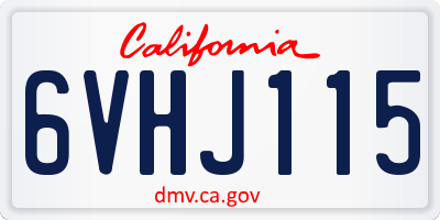 CA license plate 6VHJ115