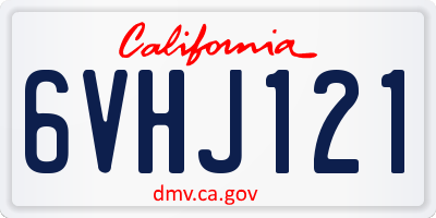 CA license plate 6VHJ121