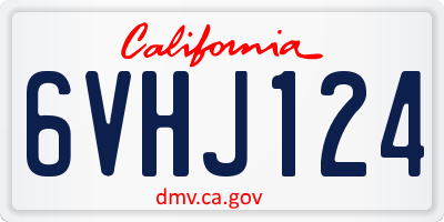 CA license plate 6VHJ124