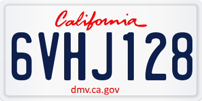 CA license plate 6VHJ128