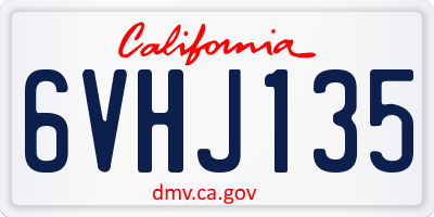 CA license plate 6VHJ135