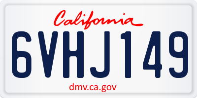 CA license plate 6VHJ149