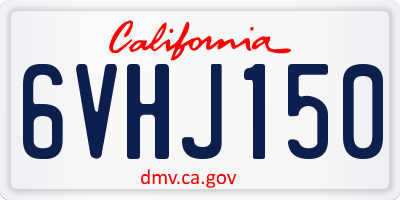 CA license plate 6VHJ150