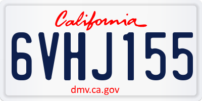 CA license plate 6VHJ155