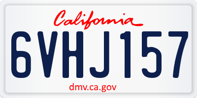 CA license plate 6VHJ157