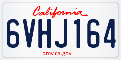 CA license plate 6VHJ164