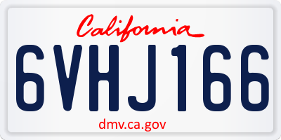 CA license plate 6VHJ166