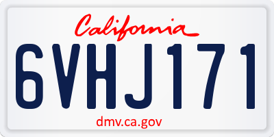 CA license plate 6VHJ171