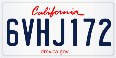 CA license plate 6VHJ172