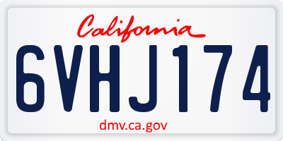 CA license plate 6VHJ174