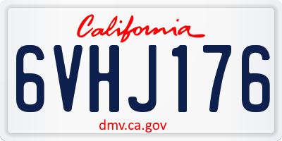 CA license plate 6VHJ176