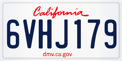 CA license plate 6VHJ179