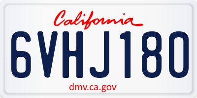 CA license plate 6VHJ180