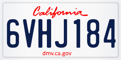CA license plate 6VHJ184
