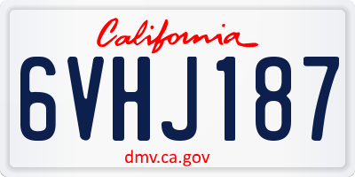 CA license plate 6VHJ187