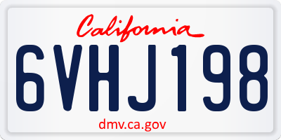 CA license plate 6VHJ198