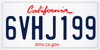 CA license plate 6VHJ199