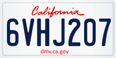 CA license plate 6VHJ207