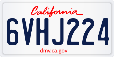 CA license plate 6VHJ224